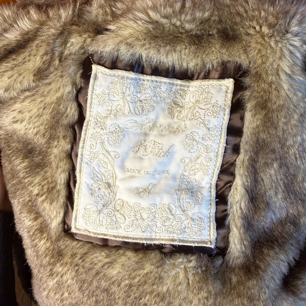 Vintage Y2K Abercrombie & Fitch 2000s Faux Fur Lined Hooded Bomber Jacket Medium - Picture 6 of 16